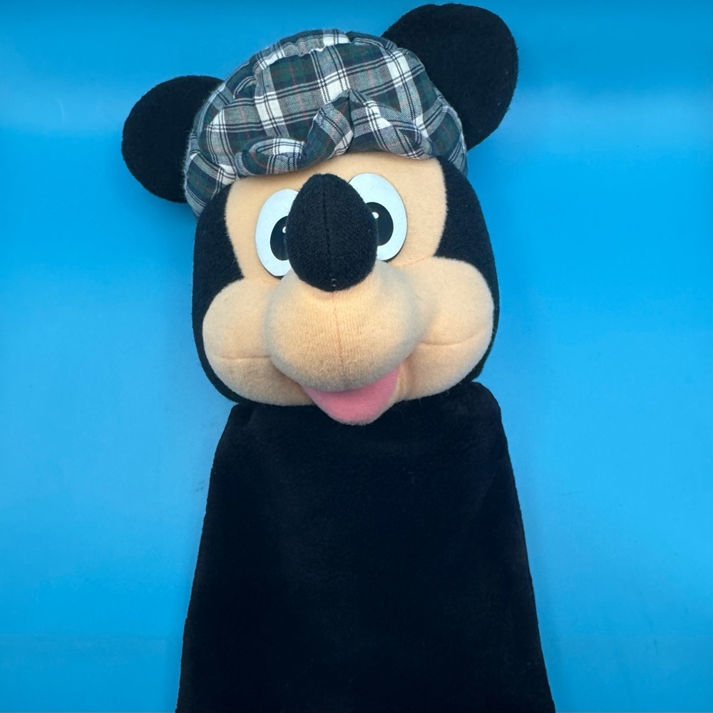 Disney Store Mickey Golf Club Head Cover 🏌️‍♂️🐭✨ Plush Plaid Hat — Driver Size